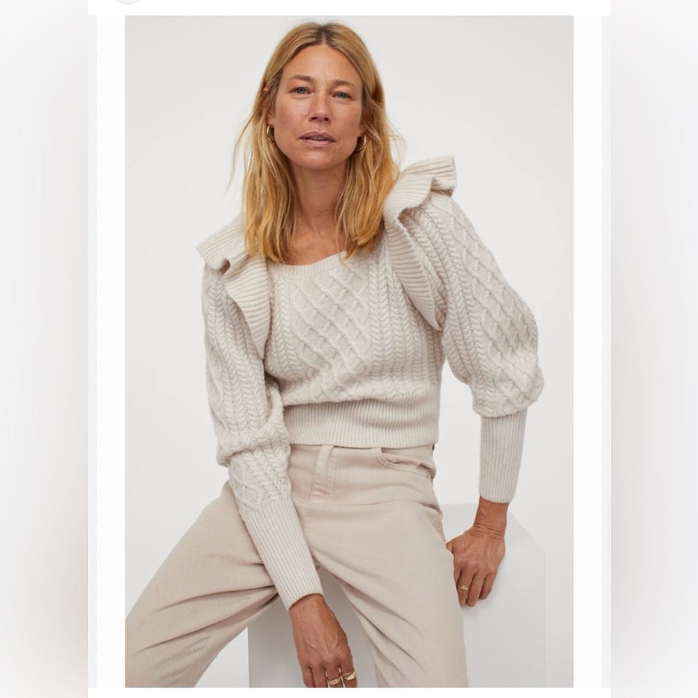 H and M Flounce Ruffle Sweater